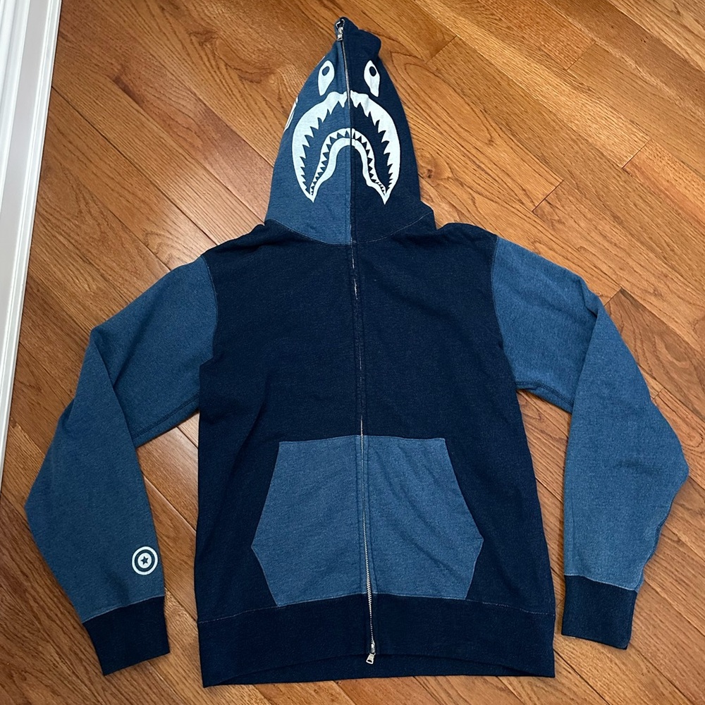 BAPE Mens Blue Zip Up